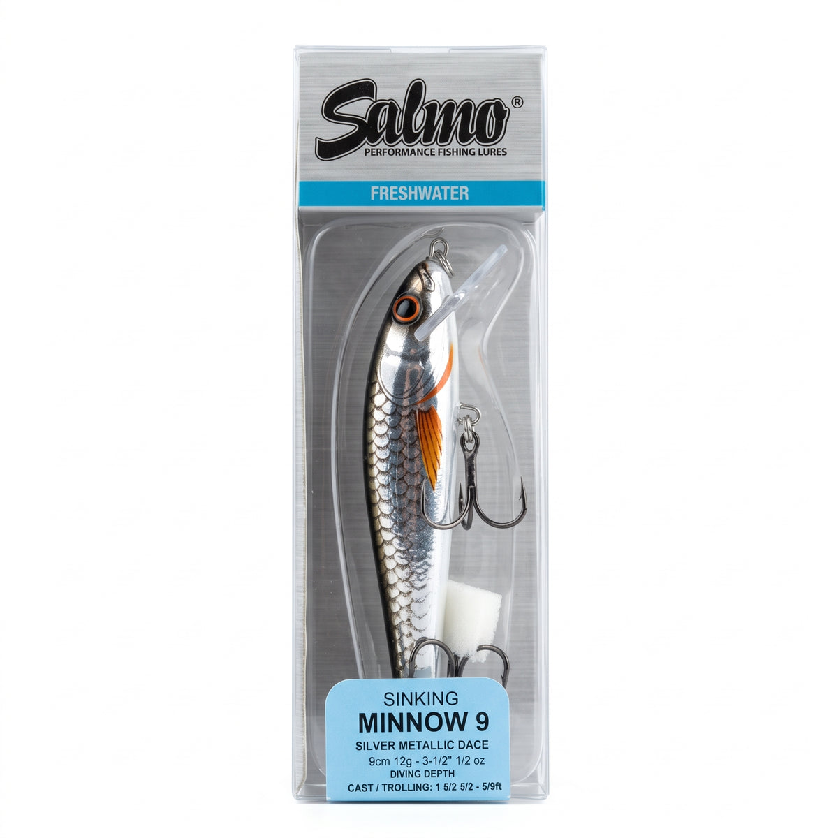 Señuelo Salmo Minnow 9 Sinking - 9cm 12g (Silver Metallic Dace)