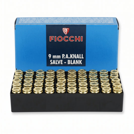 Munición de Fogueo 9mm P.A.K. Fiocchi: Balas de Salva Italianas de Alta Calidad - Caja de 50 unidades