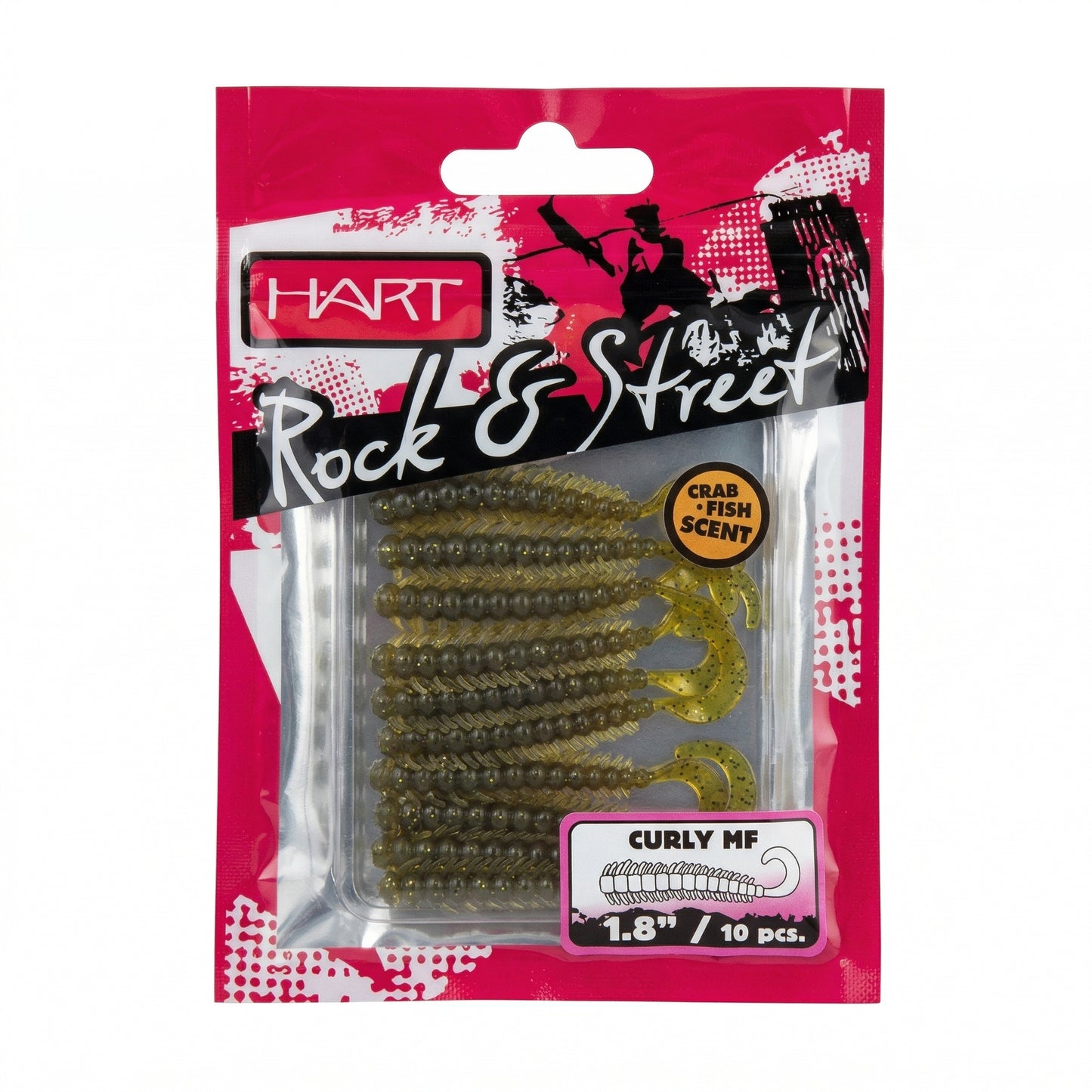 Vinilo Hart Rock&Street Curly HF Señuelo Pesca 1.8 Pulgadas
