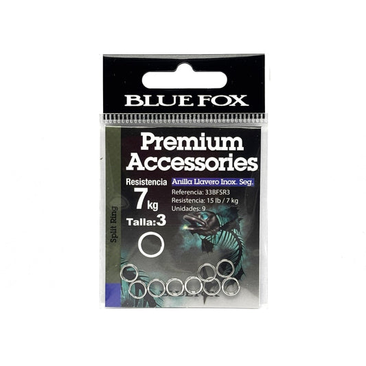 Anillas Llavero Blue Fox Inoxidables Seguras Split Ring Pesca Spinning Trolling